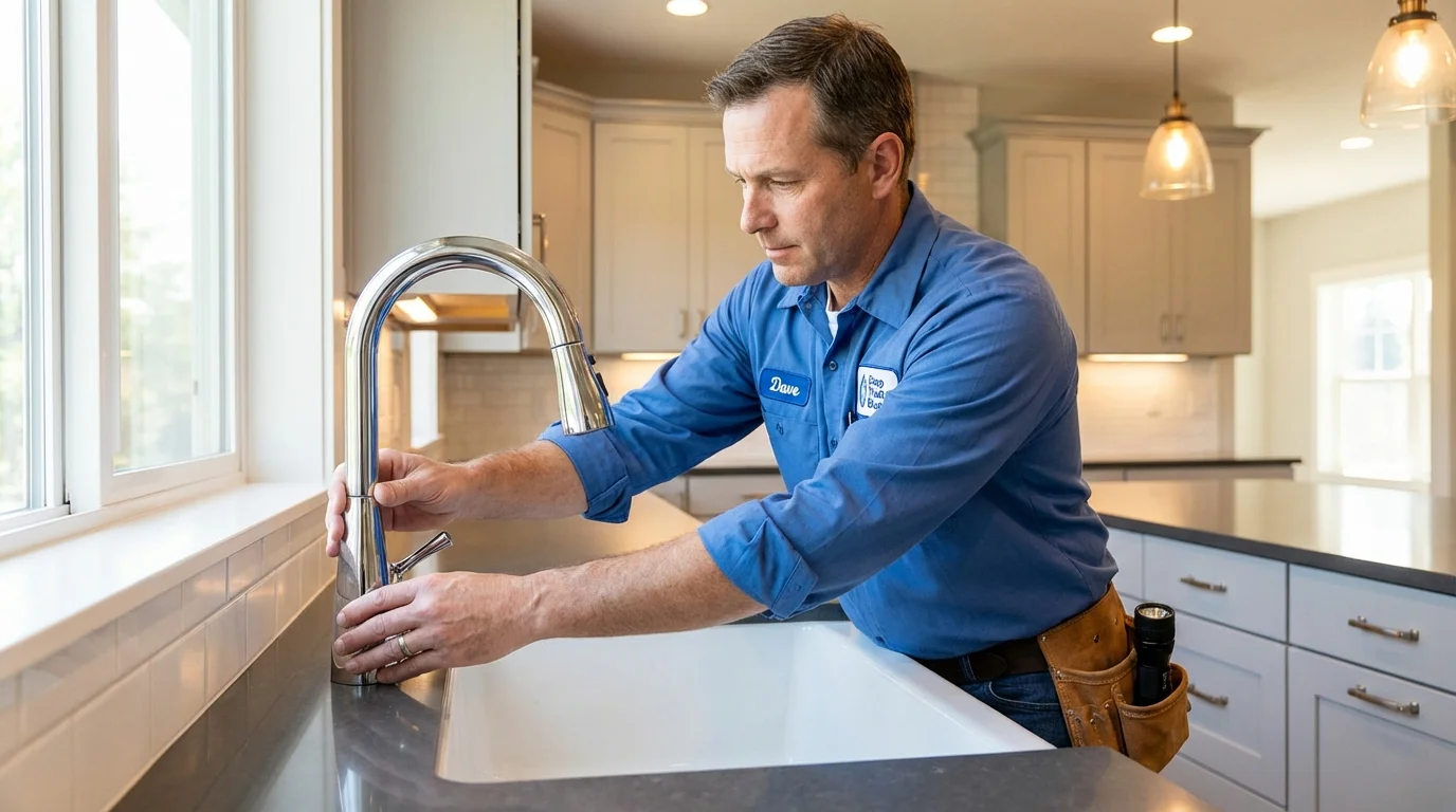 Kitchen faucet installation by Johns Plumbing LLC in De Leon
